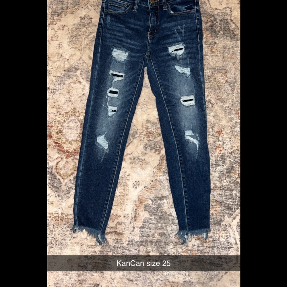 KanCan Women's Distressed Blue Jeans